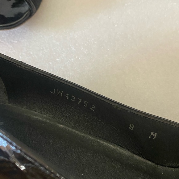 Stuart Weitzman Black Patent Leather peep toe  wedges size 8 - Picture 2 of 6